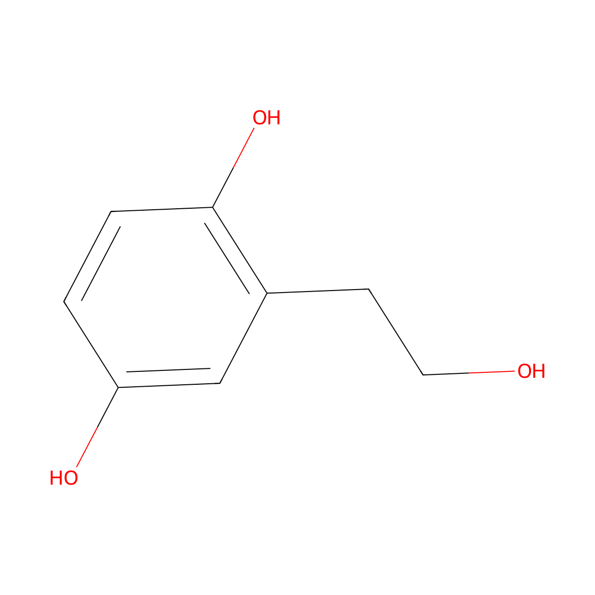 2-(2-Hydroxyethyl)benzene-1,4-diol molecular structure, CAS 13398-95-3