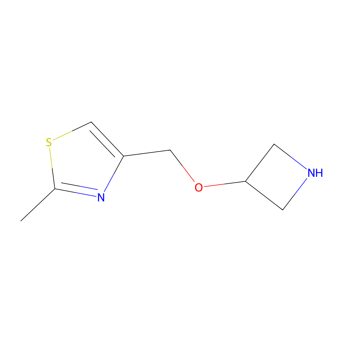 4-[(Azetidin-3-yloxy)methyl]-2-methyl-1,3-thiazole molecular structure, CAS 1339807-59-8