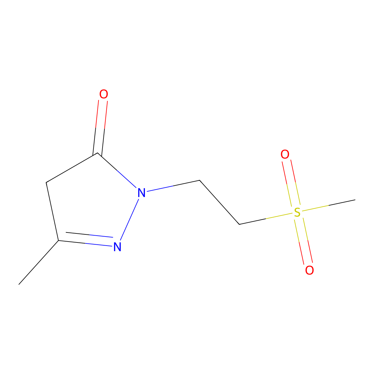 1-(2-Methanesulfonylethyl)-3-methyl-4,5-dihydro-1H-pyrazol-5-one molecular structure, CAS 1339811-48-1