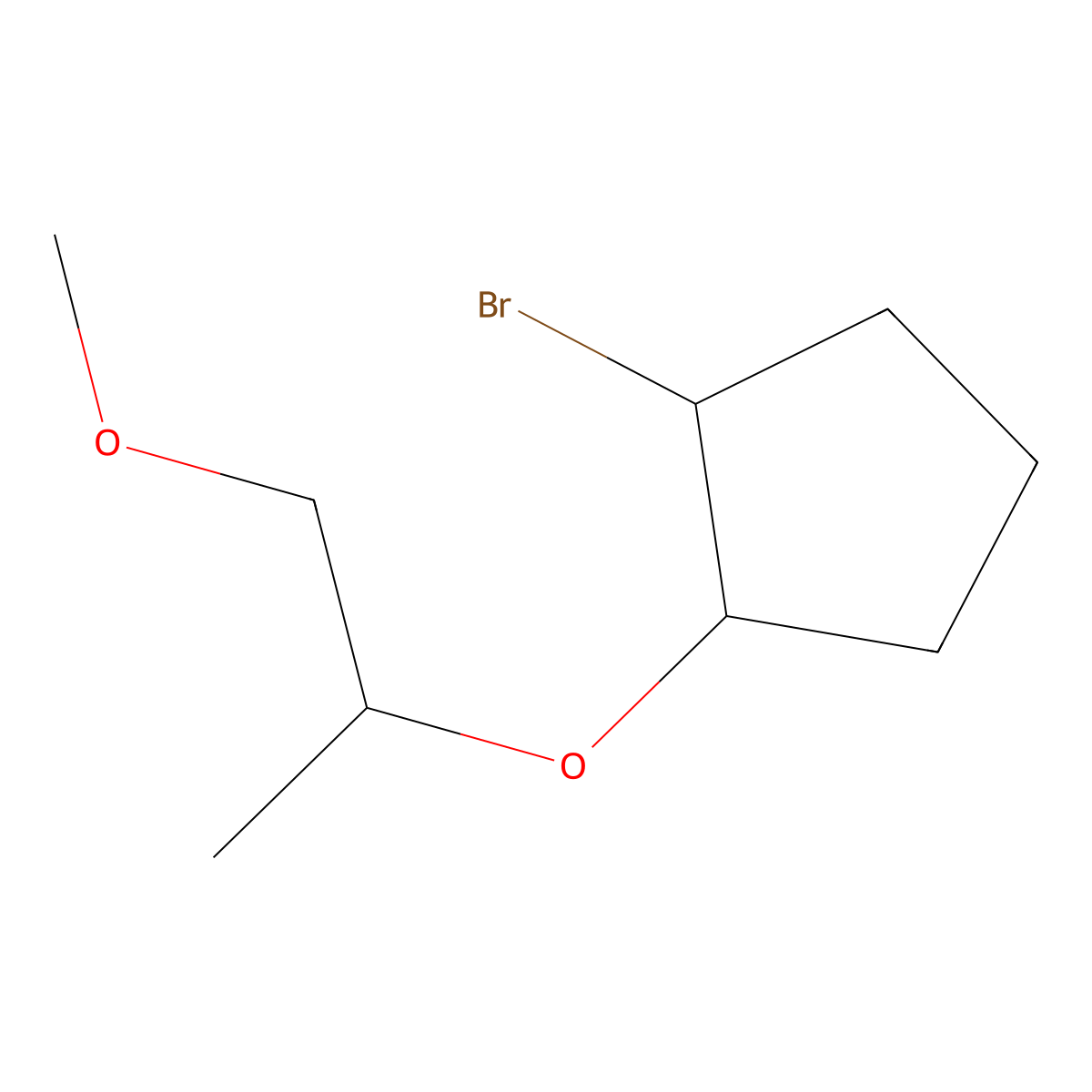 1-Bromo-2-((1-methoxypropan-2-yl)oxy)cyclopentane molecular structure, CAS 1339811-70-9