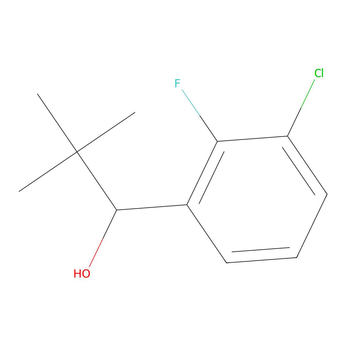 1-(3-Chloro-2-fluorophenyl)-2,2-dimethylpropan-1-ol molecular structure, CAS 1339815-05-2