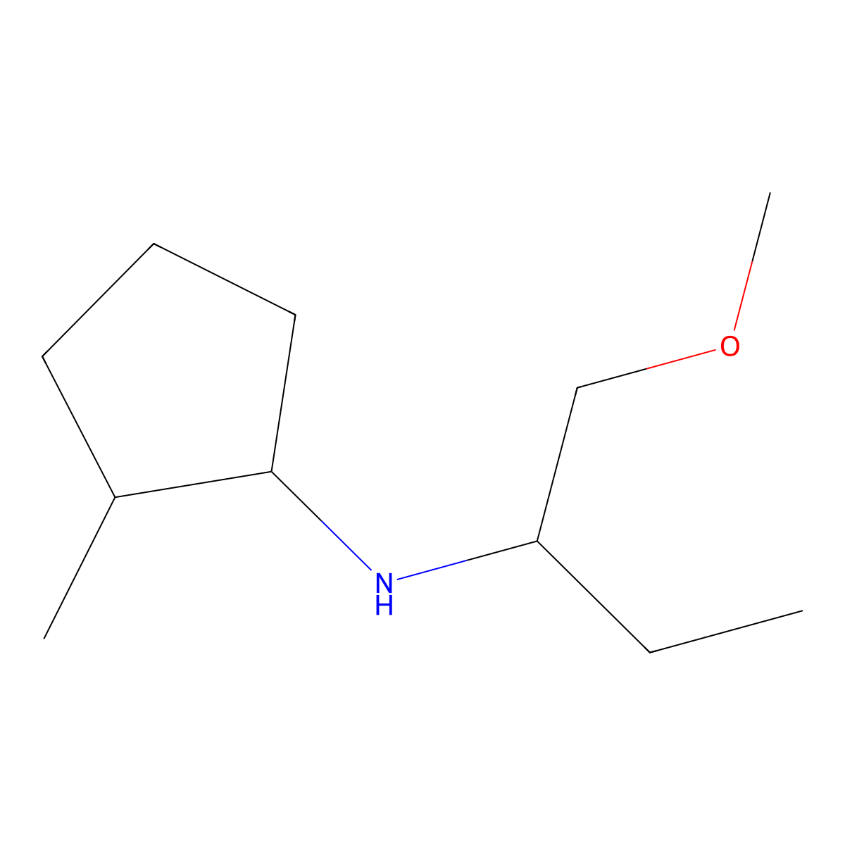 N-(1-methoxybutan-2-yl)-2-methylcyclopentan-1-amine molecular structure, CAS 1339815-33-6