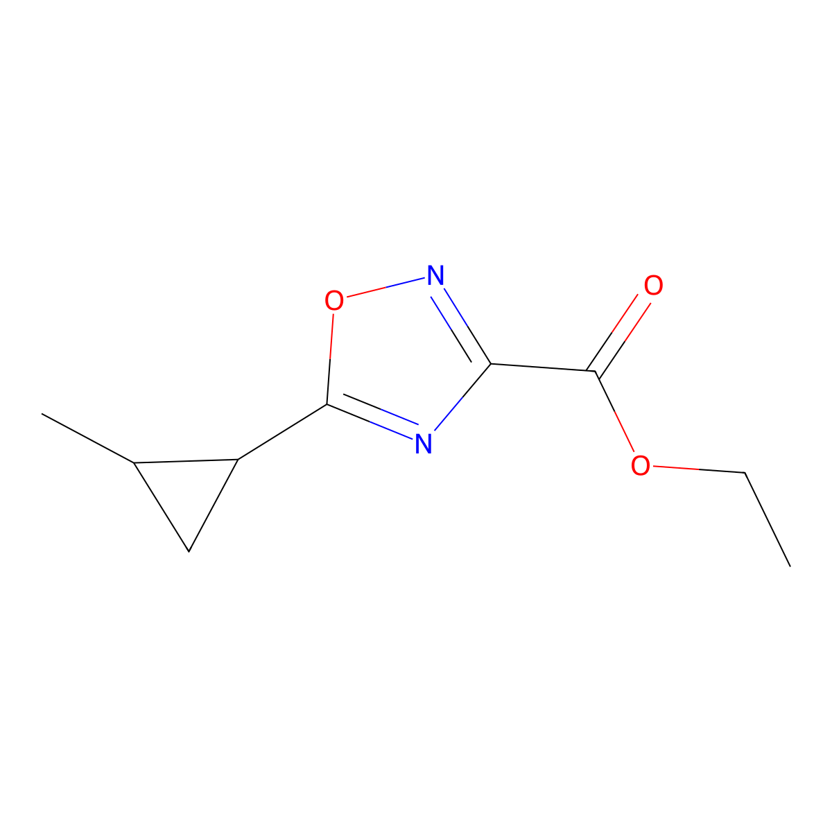 Ethyl 5-(2-methylcyclopropyl)-1,2,4-oxadiazole-3-carboxylate molecular structure, CAS 1339818-44-8