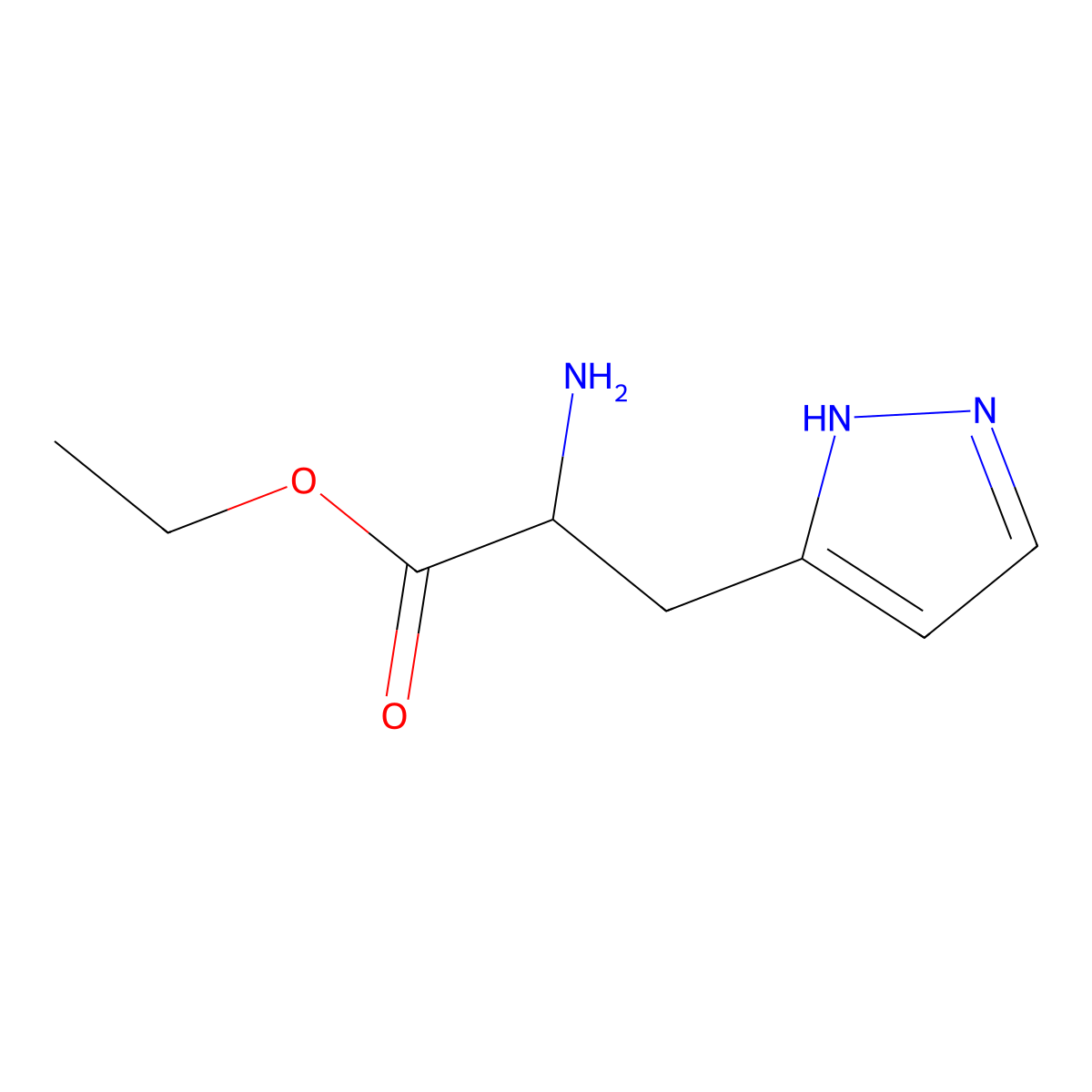 Ethyl 2-amino-3-(1H-pyrazol-3-YL)propanoate molecular structure, CAS 1339820-33-5