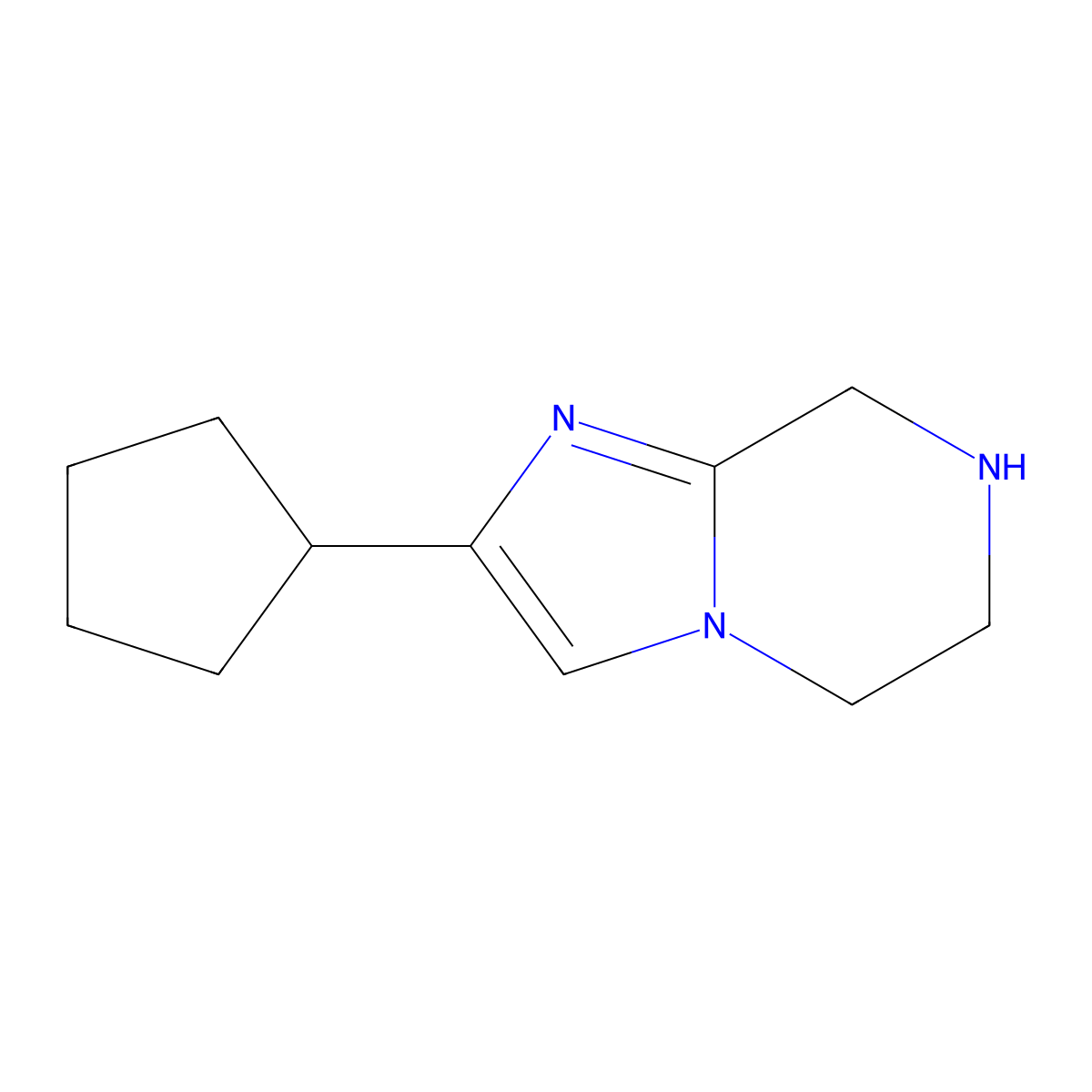 2-Cyclopentyl-5H,6H,7H,8H-imidazo[1,2-A]pyrazine molecular structure, CAS 1339823-57-2