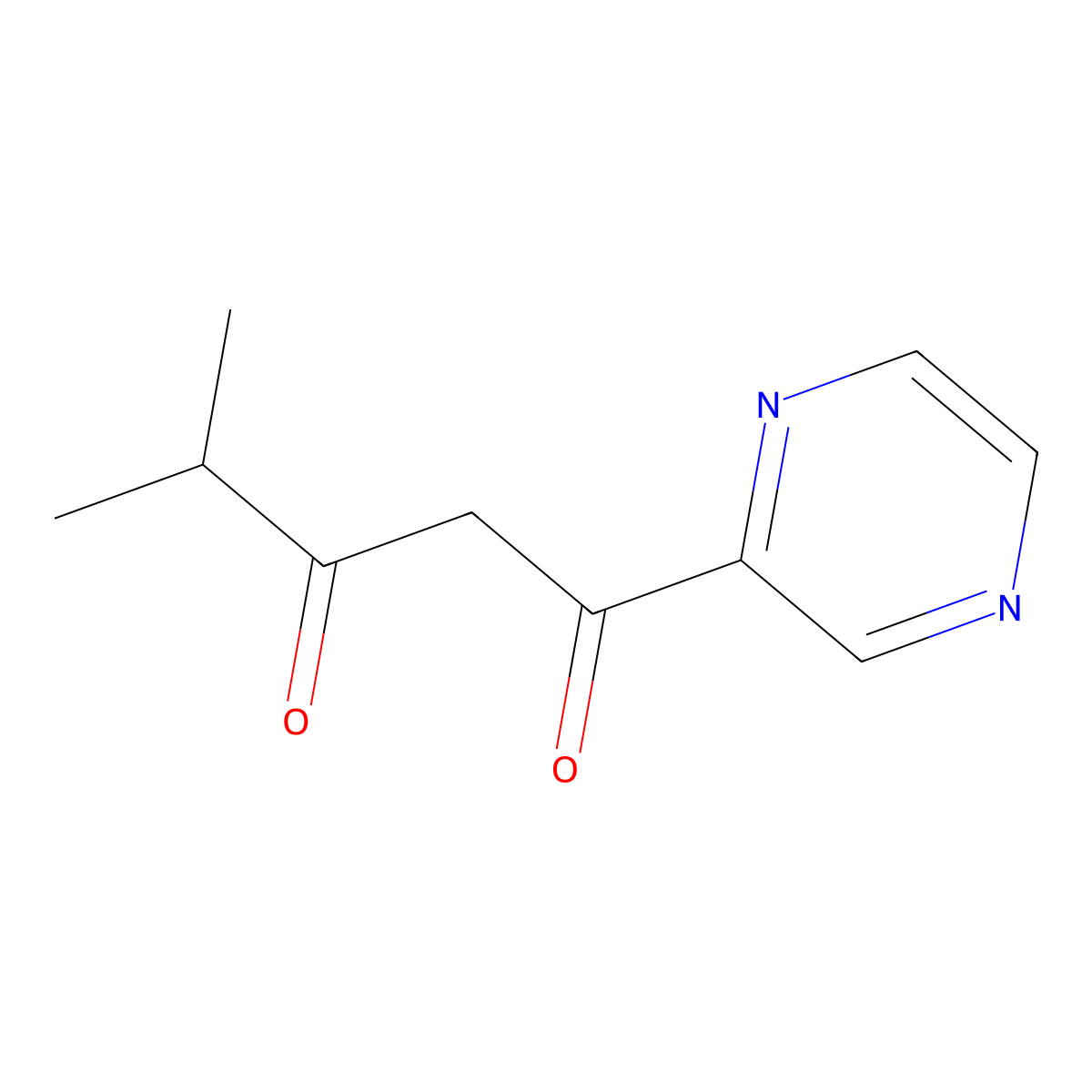 4-Methyl-1-(pyrazin-2-yl)pentane-1,3-dione molecular structure, CAS 1339824-21-3