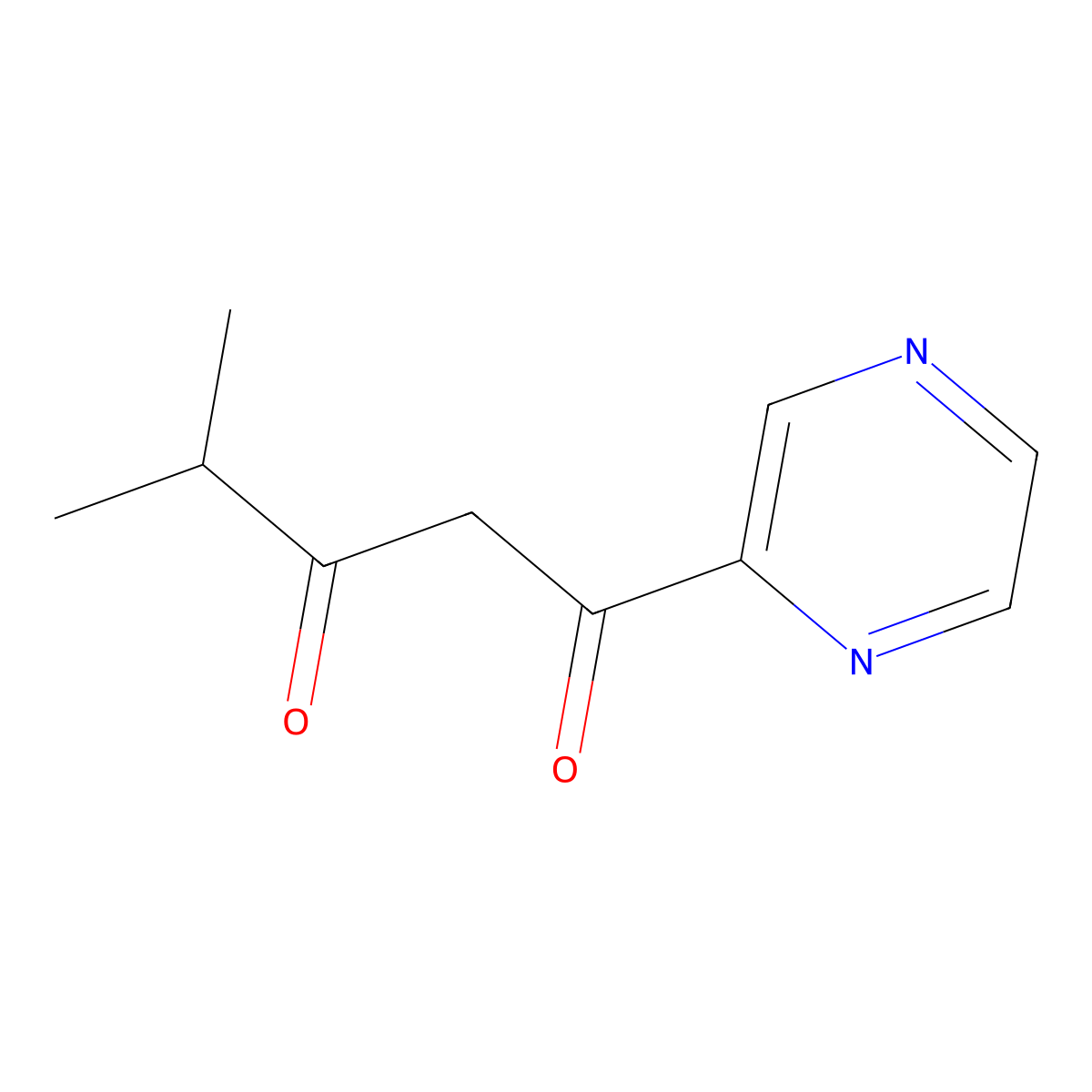 4-Methyl-1-(pyrazin-2-yl)pentane-1,3-dione molecular structure, CAS 1339824-21-3