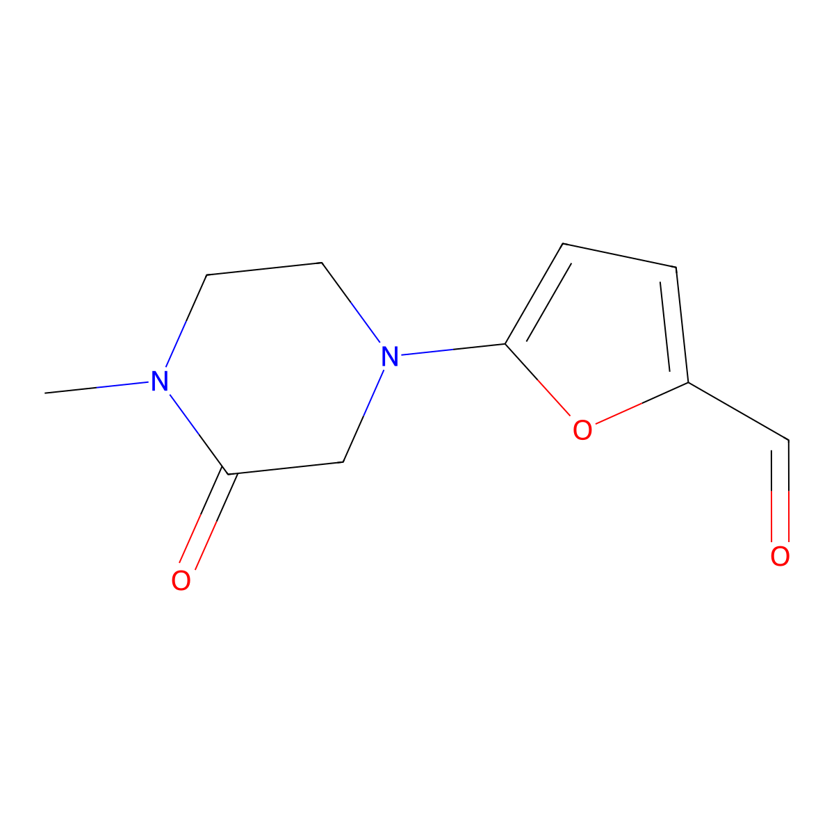 5-(4-Methyl-3-oxopiperazin-1-yl)furan-2-carbaldehyde molecular structure, CAS 1339824-74-6