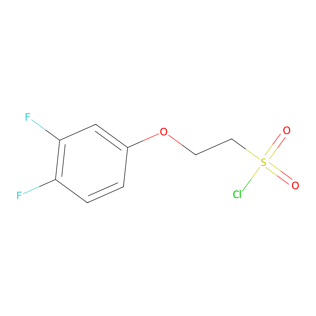 2-(3,4-Difluorophenoxy)ethane-1-sulfonyl chloride molecular structure, CAS 1339827-32-5