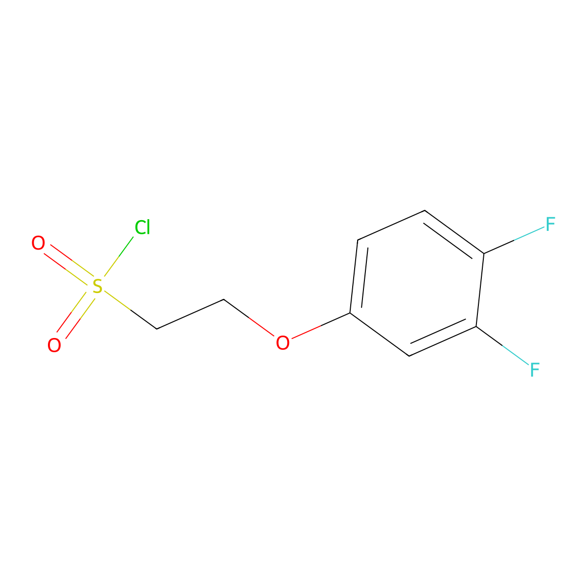2-(3,4-Difluorophenoxy)ethane-1-sulfonyl chloride molecular structure, CAS 1339827-32-5