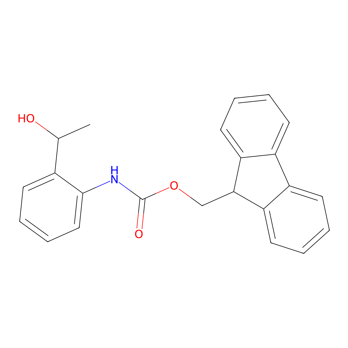 (9H-fluoren-9-yl)methyl N-[2-(1-hydroxyethyl)phenyl]carbamate molecular structure, CAS 1339827-37-0