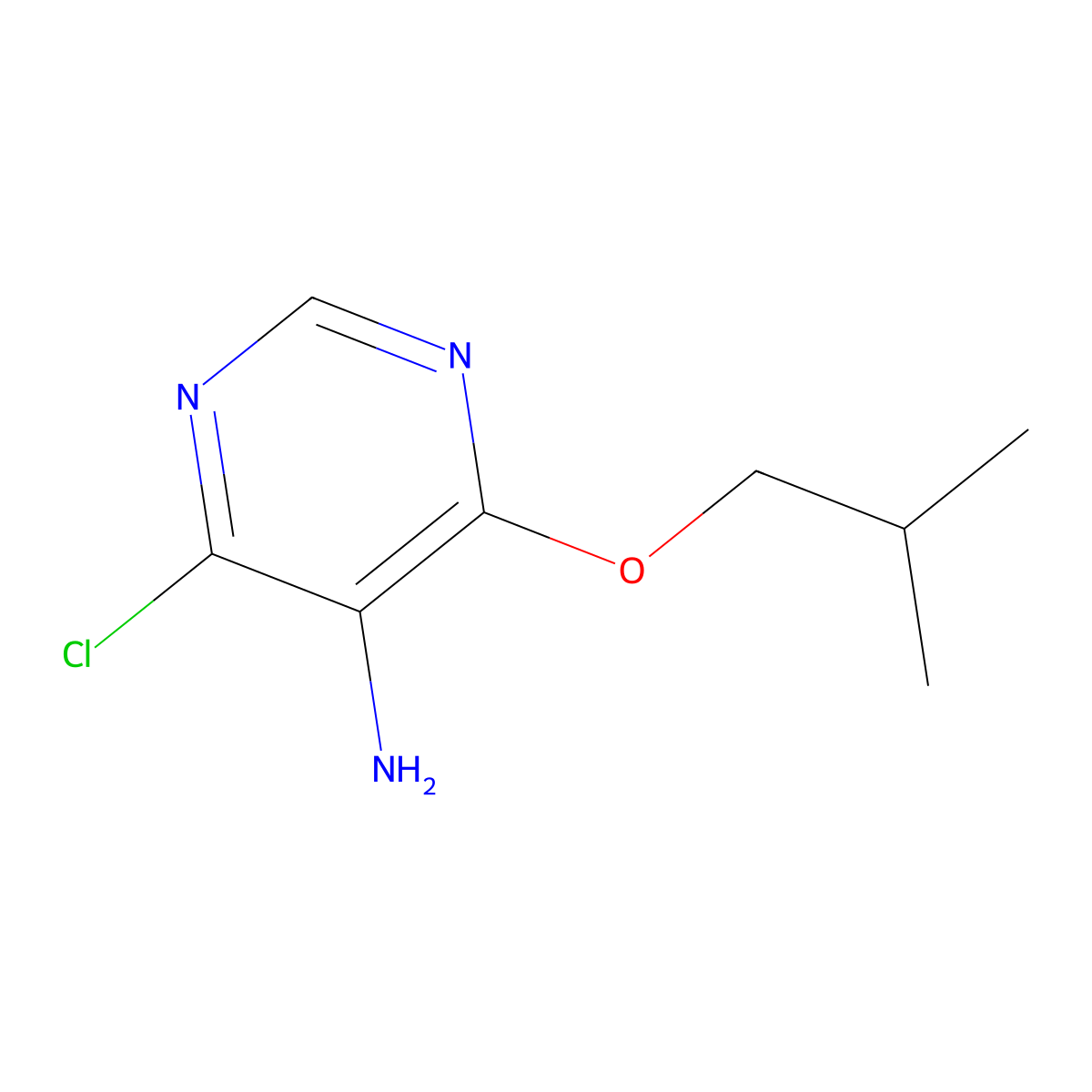 4-Chloro-6-(2-methylpropoxy)pyrimidin-5-amine molecular structure, CAS 1339828-23-7