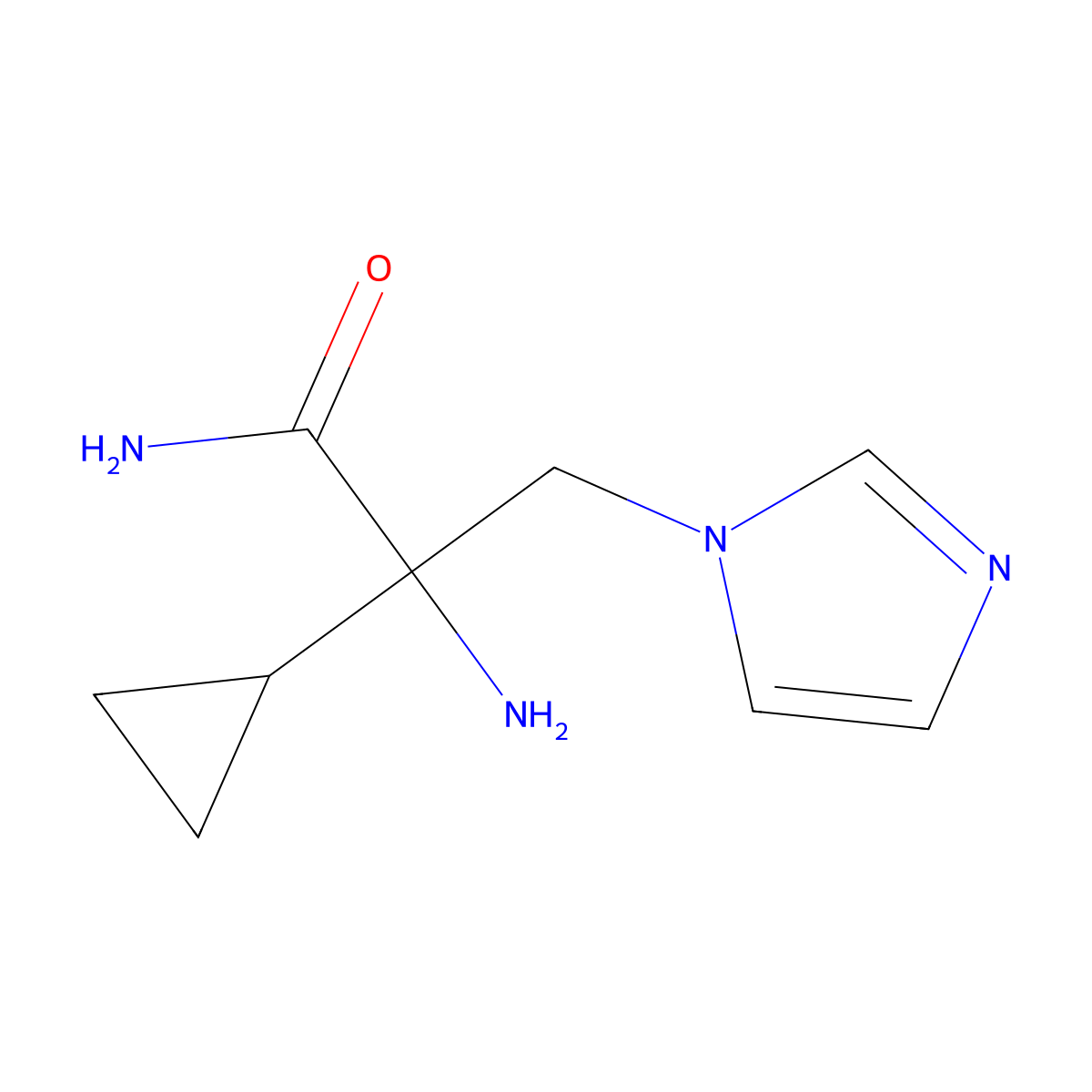 2-Amino-2-cyclopropyl-3-(1h-imidazol-1-yl)propanamide molecular structure, CAS 1339828-48-6