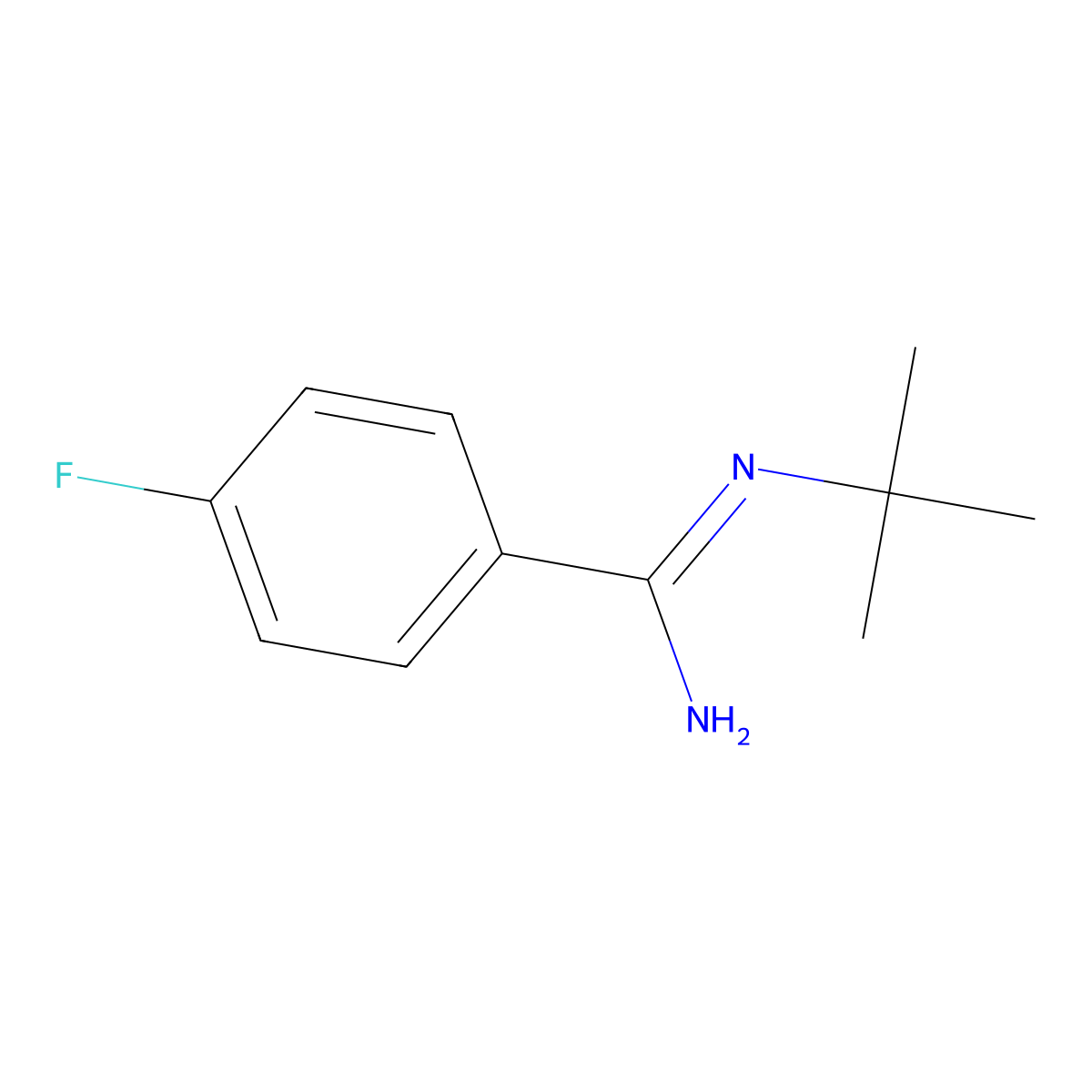N-tert-butyl-4-fluorobenzenecarboximidamide molecular structure, CAS 1339834-34-2