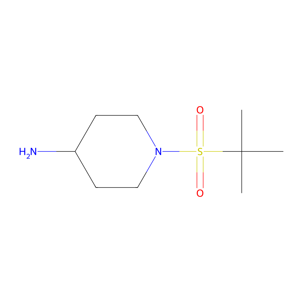 1-(2-Methylpropane-2-sulfonyl)piperidin-4-amine molecular structure, CAS 1339835-47-0