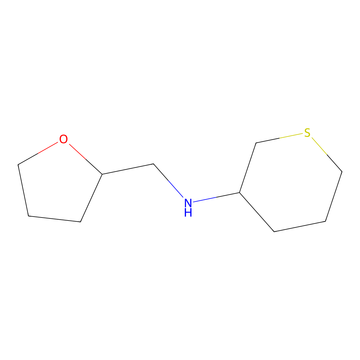 N-[(oxolan-2-yl)methyl]thian-3-amine molecular structure, CAS 1339843-81-0