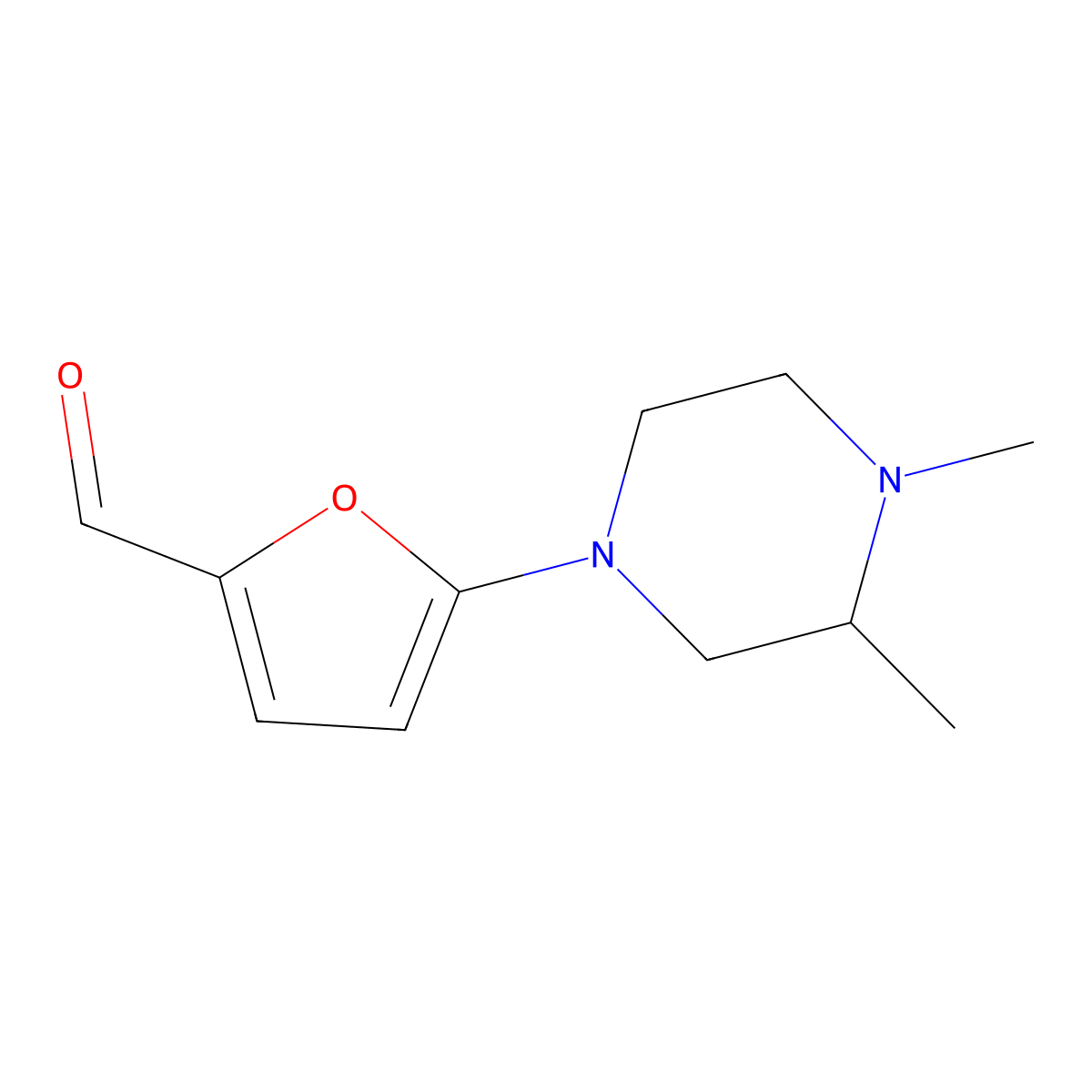 5-(3,4-Dimethylpiperazin-1-yl)furan-2-carbaldehyde molecular structure, CAS 1339844-59-5