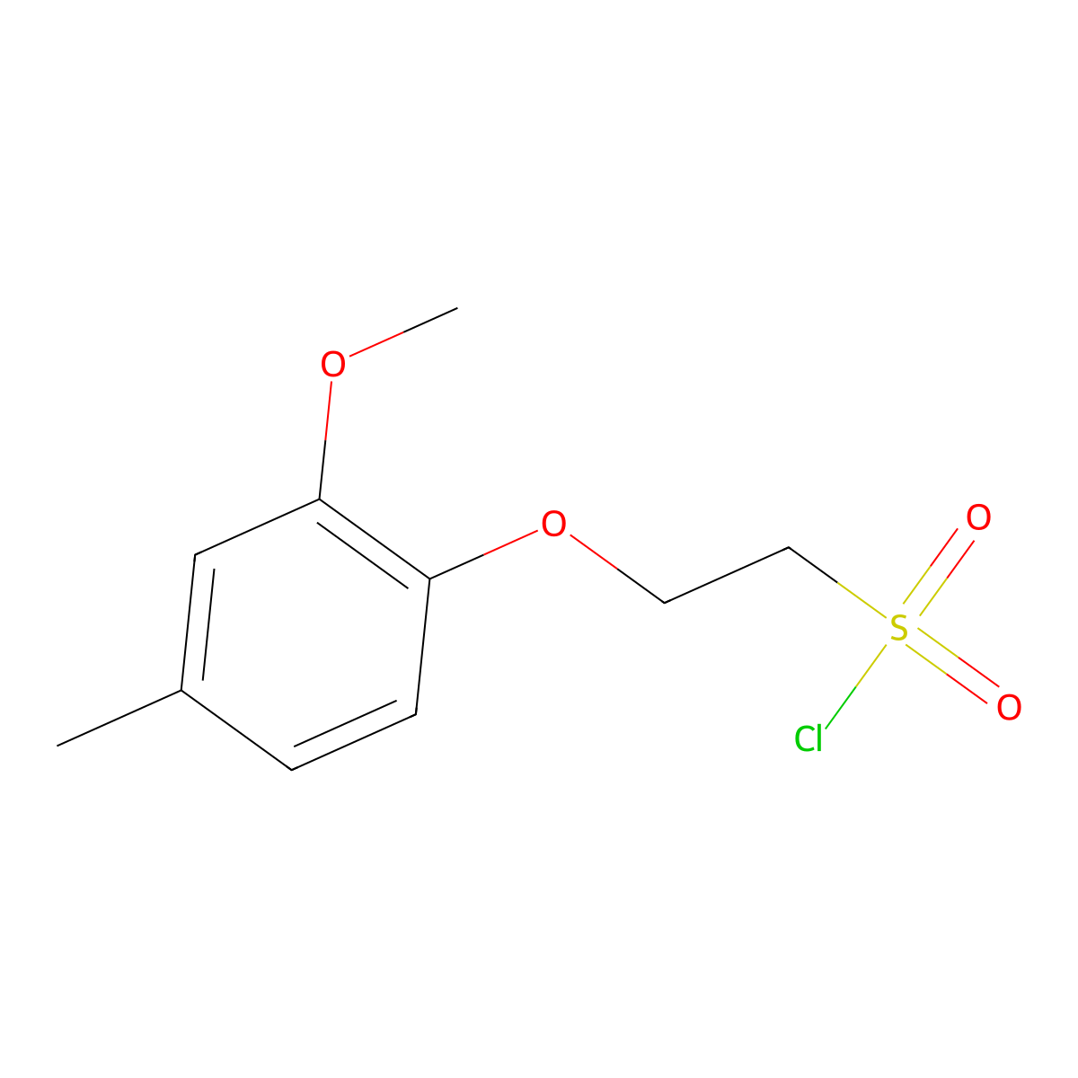 2-(2-Methoxy-4-methylphenoxy)ethane-1-sulfonyl chloride molecular structure, CAS 1339846-04-6