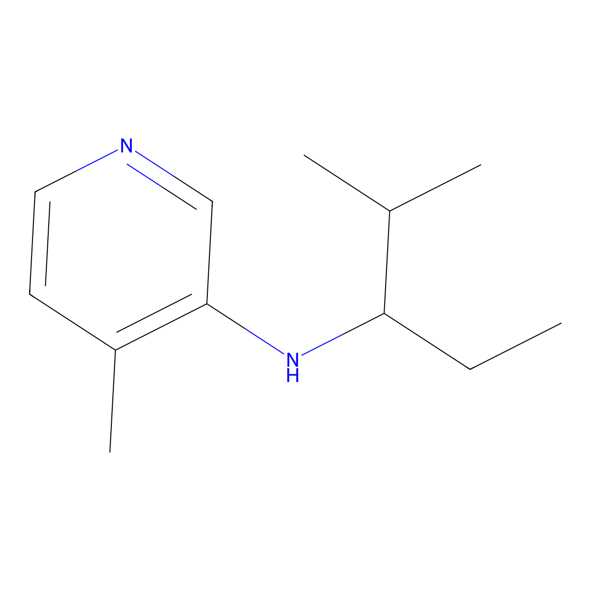 4-methyl-N-(2-methylpentan-3-yl)pyridin-3-amine molecular structure, CAS 1339849-06-7