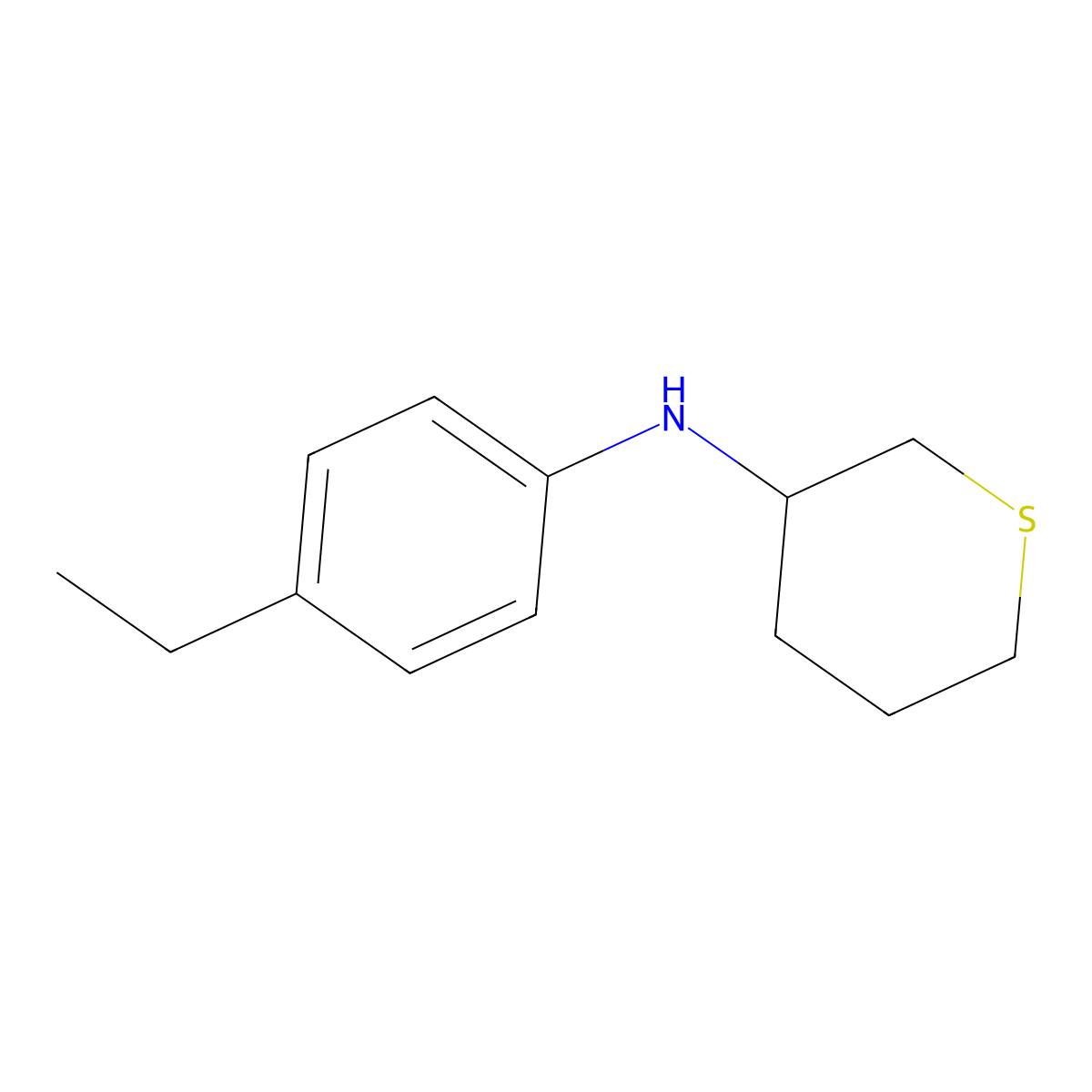 N-(4-ethylphenyl)thian-3-amine molecular structure, CAS 1339849-68-1