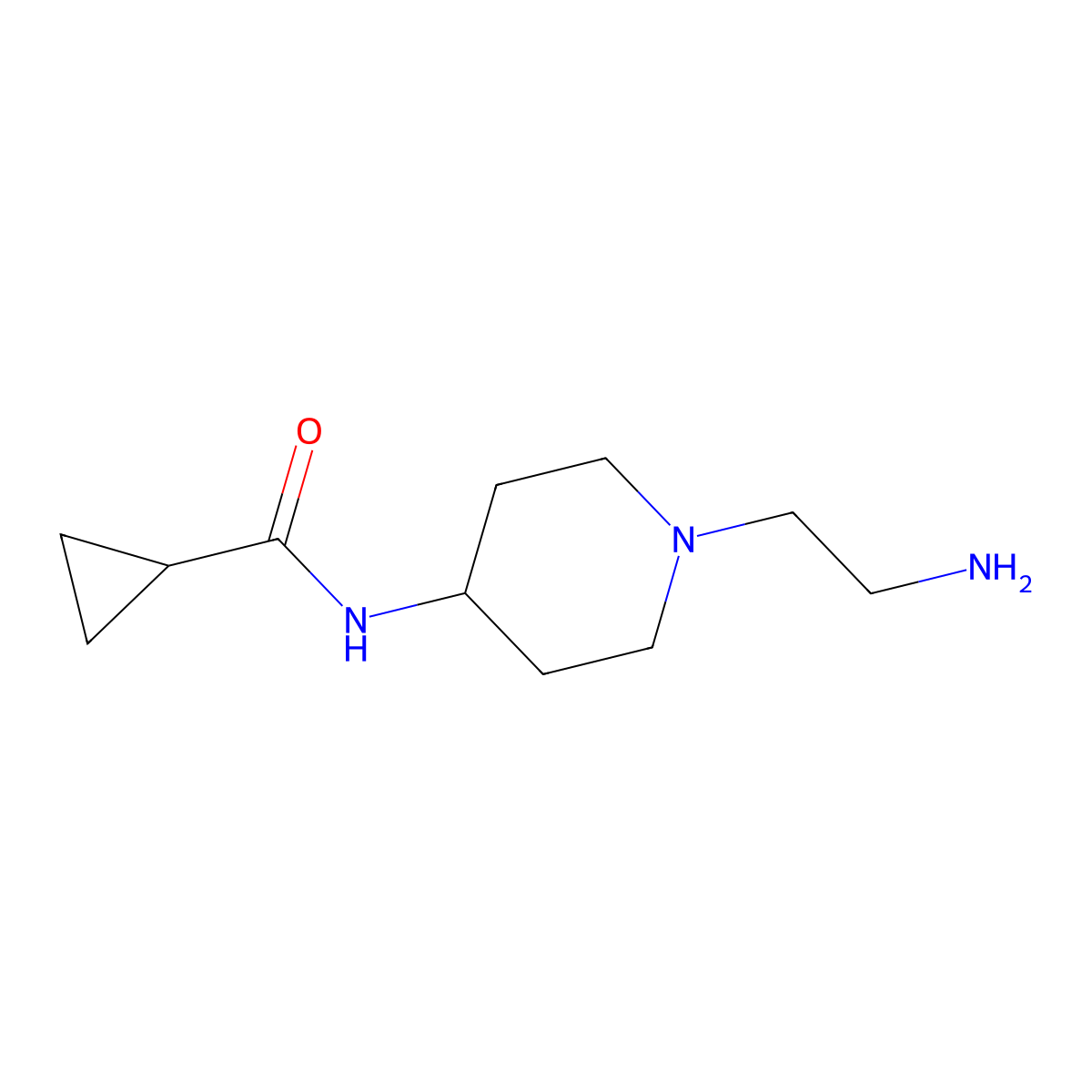 N-[1-(2-aminoethyl)piperidin-4-yl]cyclopropanecarboxamide molecular structure, CAS 1339849-96-5