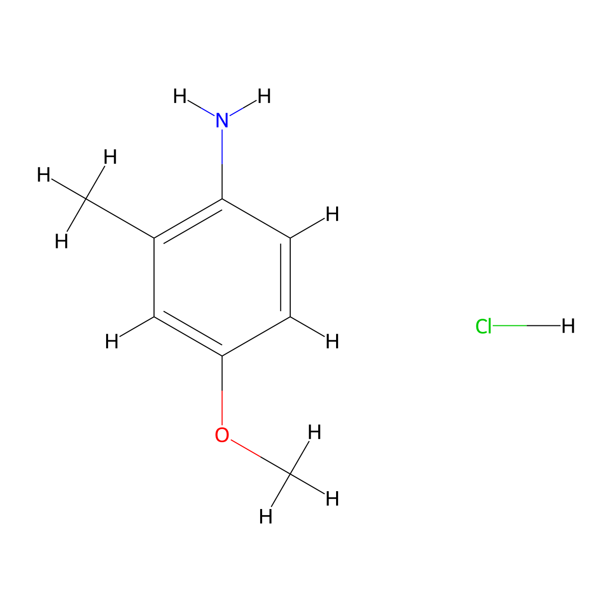 4-Methoxy-2-methylaniline hydrochloride molecular structure, CAS 133985-88-3