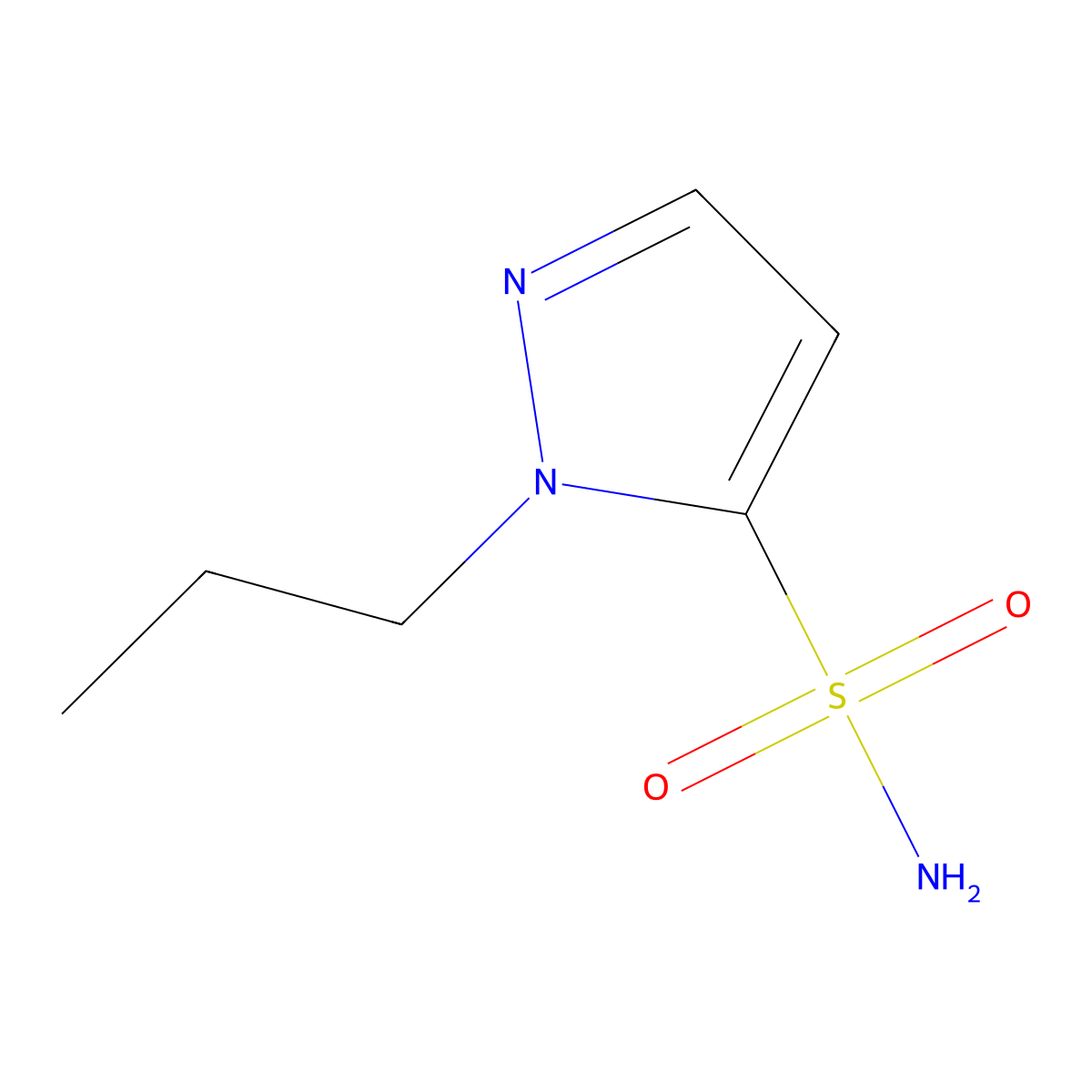 1-propyl-1H-pyrazole-5-sulfonamide molecular structure, CAS 1339850-81-5
