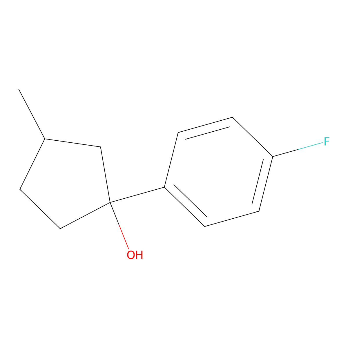 1-(4-Fluorophenyl)-3-methylcyclopentan-1-ol molecular structure, CAS 1339853-28-9