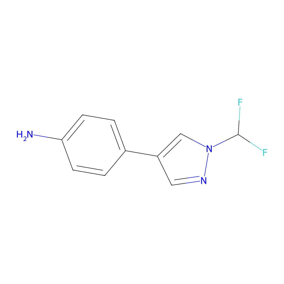 4-[1-(difluoromethyl)-1H-pyrazol-4-yl]aniline molecular structure, CAS 1339853-41-6