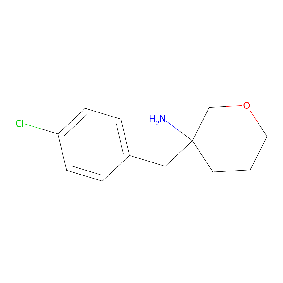 3-[(4-Chlorophenyl)methyl]oxan-3-amine molecular structure, CAS 1339854-70-4