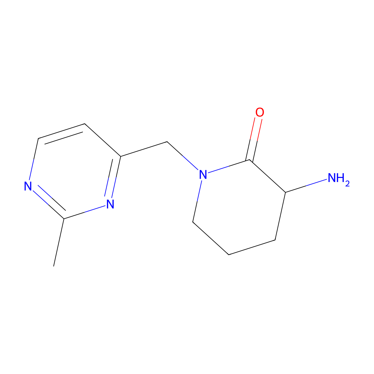 3-Amino-1-[(2-methylpyrimidin-4-yl)methyl]piperidin-2-one molecular structure, CAS 1339854-72-6