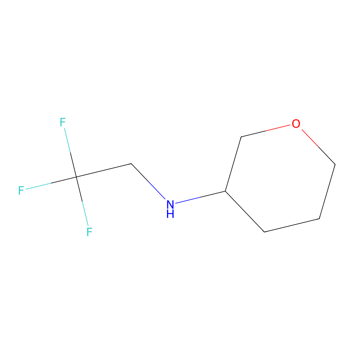 N-(2,2,2-trifluoroethyl)oxan-3-amine molecular structure, CAS 1339854-79-3