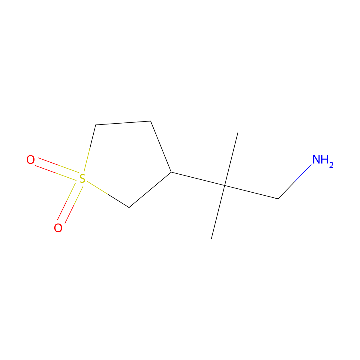 3-(1-Amino-2-methylpropan-2-yl)tetrahydrothiophene 1,1-dioxide molecular structure, CAS 1339856-66-4