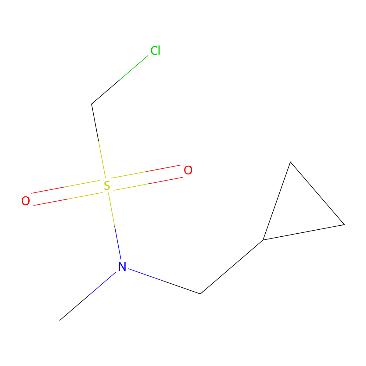 1-chloro-N-(cyclopropylmethyl)-N-methylmethanesulfonamide molecular structure, CAS 1339857-36-1
