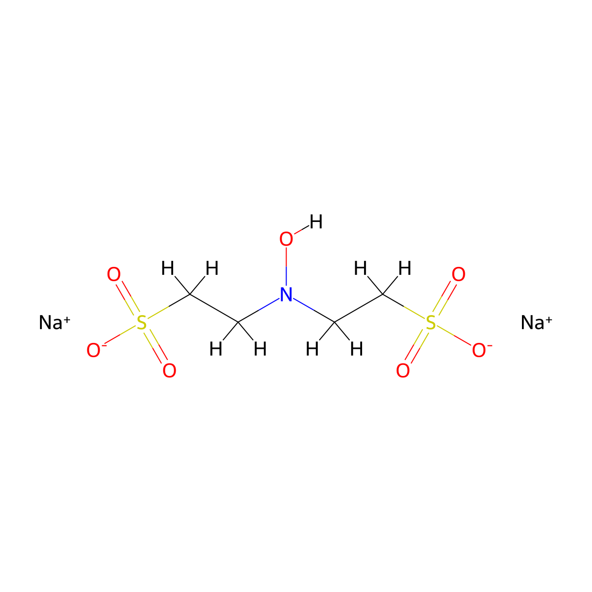 Ethanesulfonic acid, 2,2'-(hydroxyimino)bis-, sodium salt (1:2) molecular structure, CAS 133986-51-3