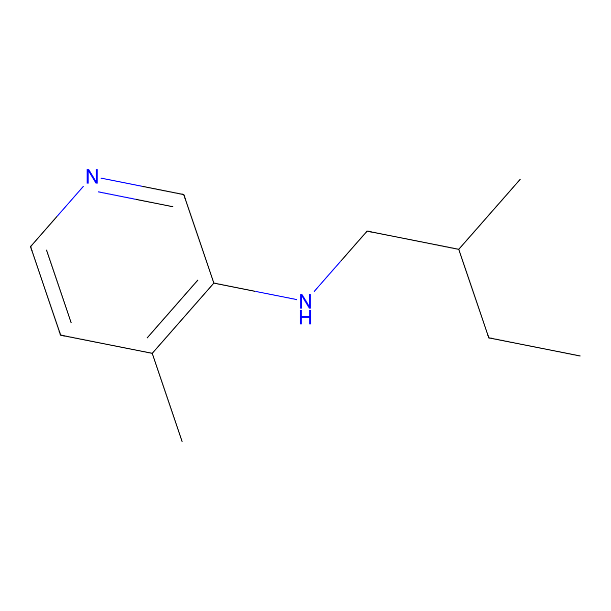 4-methyl-N-(2-methylbutyl)pyridin-3-amine molecular structure, CAS 1339860-94-4
