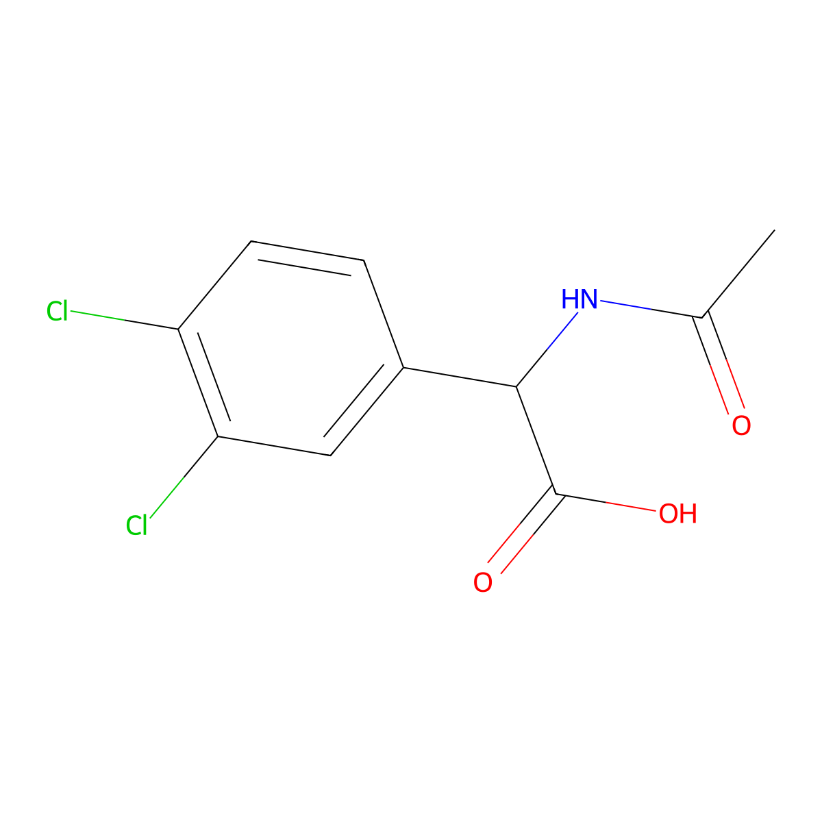 2-(3,4-Dichlorophenyl)-2-acetamidoacetic acid molecular structure, CAS 1339860-97-7