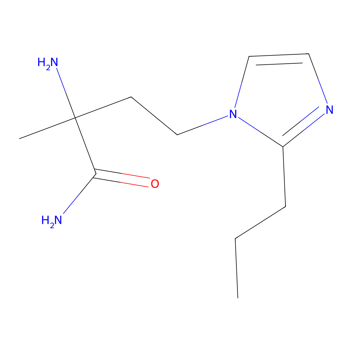 2-Amino-2-methyl-4-(2-propyl-1h-imidazol-1-yl)butanamide molecular structure, CAS 1339861-71-0