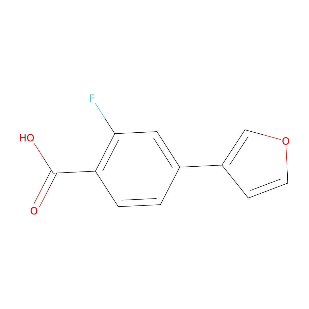 2-Fluoro-4-(furan-3-yl)benzoic acid molecular structure, CAS 1339862-17-7