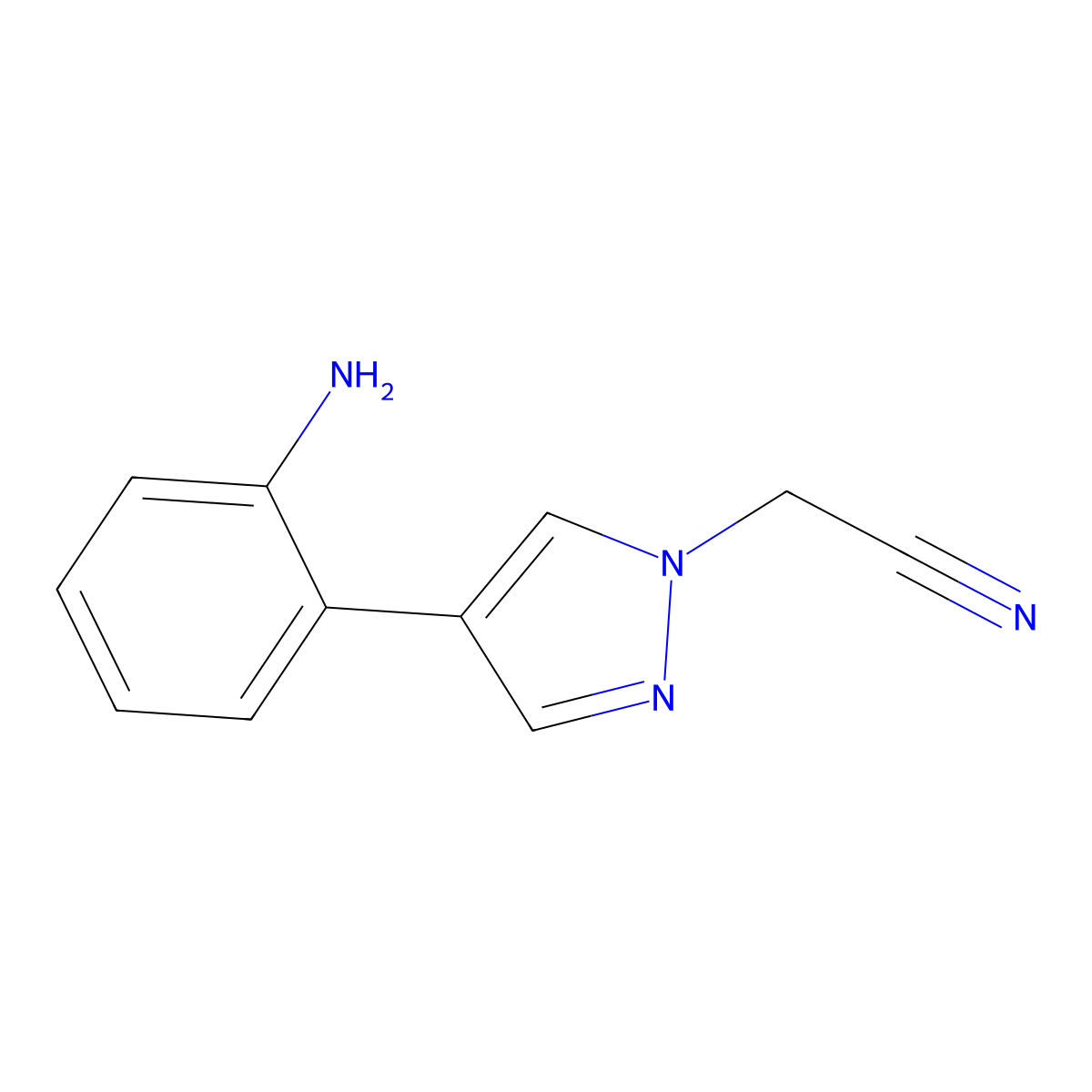 2-(4-(2-Aminophenyl)-1h-pyrazol-1-yl)acetonitrile molecular structure, CAS 1339864-85-5