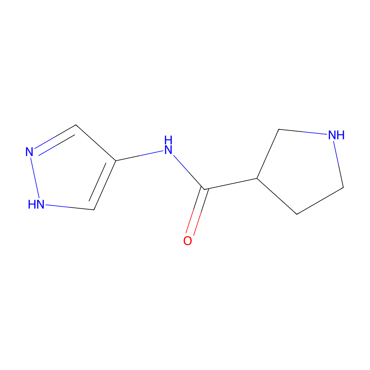 N-(1H-pyrazol-4-yl)pyrrolidine-3-carboxamide molecular structure, CAS 1339865-33-6