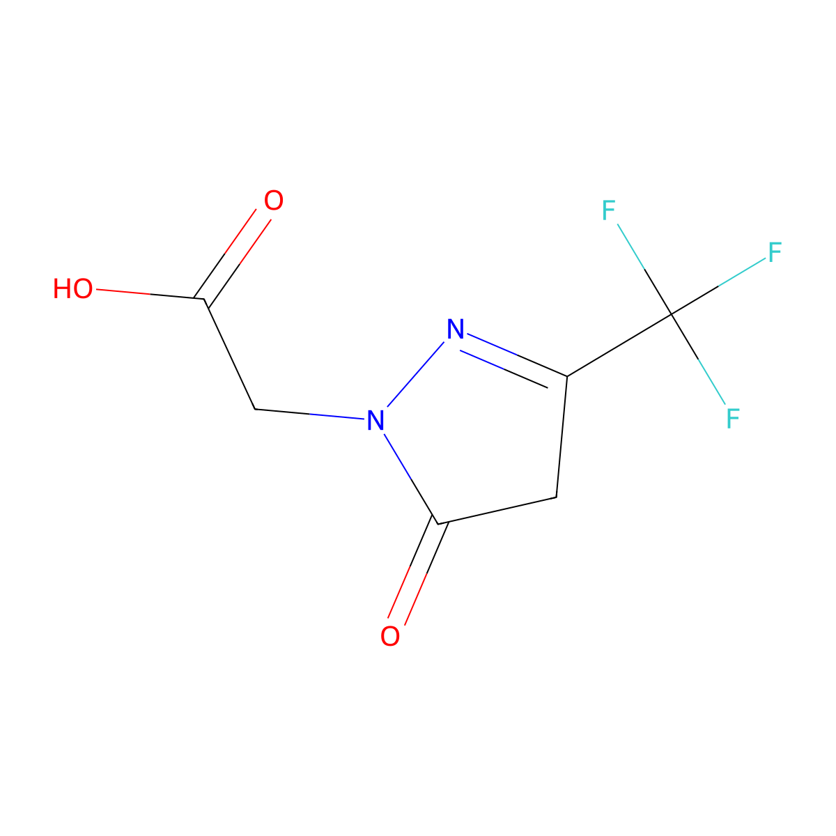2-[5-oxo-3-(trifluoromethyl)-4,5-dihydro-1H-pyrazol-1-yl]acetic acid molecular structure, CAS 1339865-89-2