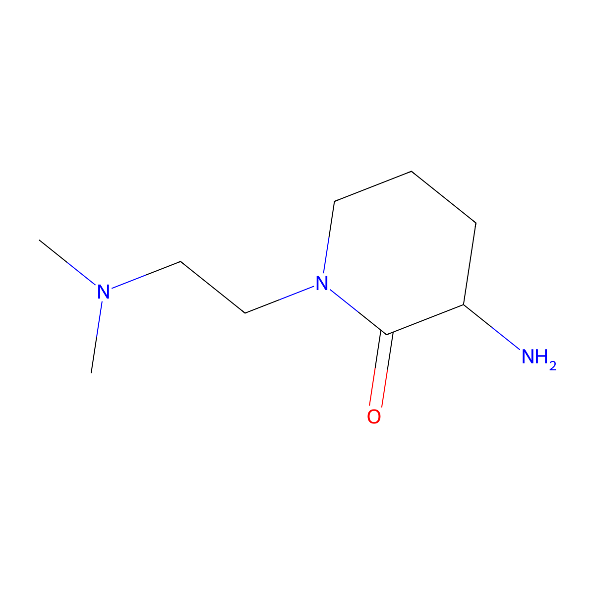 3-Amino-1-[2-(dimethylamino)ethyl]piperidin-2-one molecular structure, CAS 1339865-99-4
