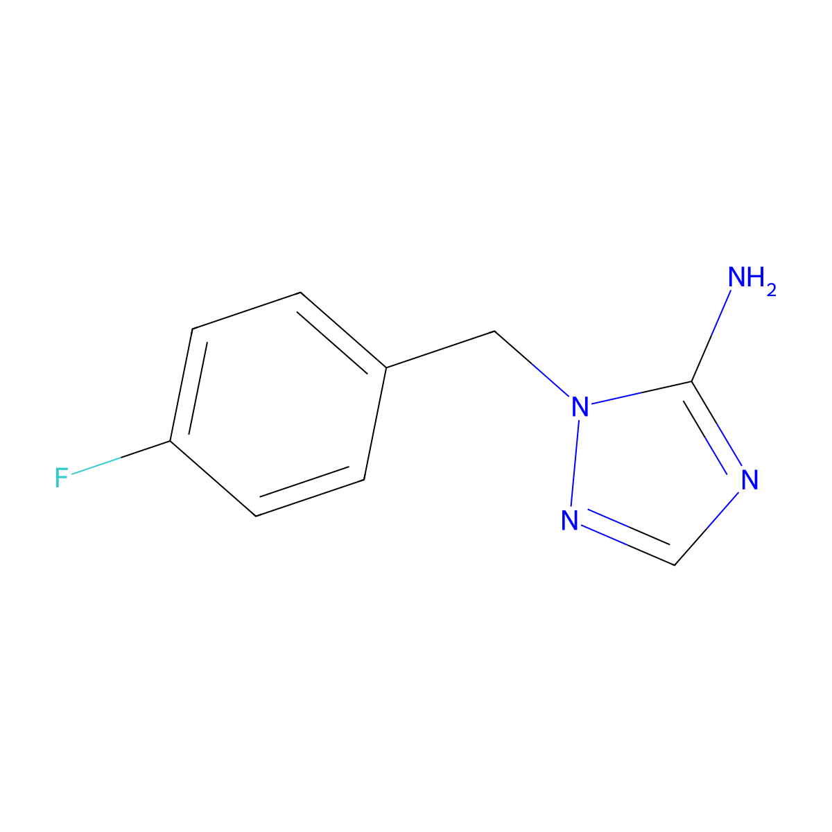 1-[(4-fluorophenyl)methyl]-1H-1,2,4-triazol-5-amine molecular structure, CAS 1339866-01-1