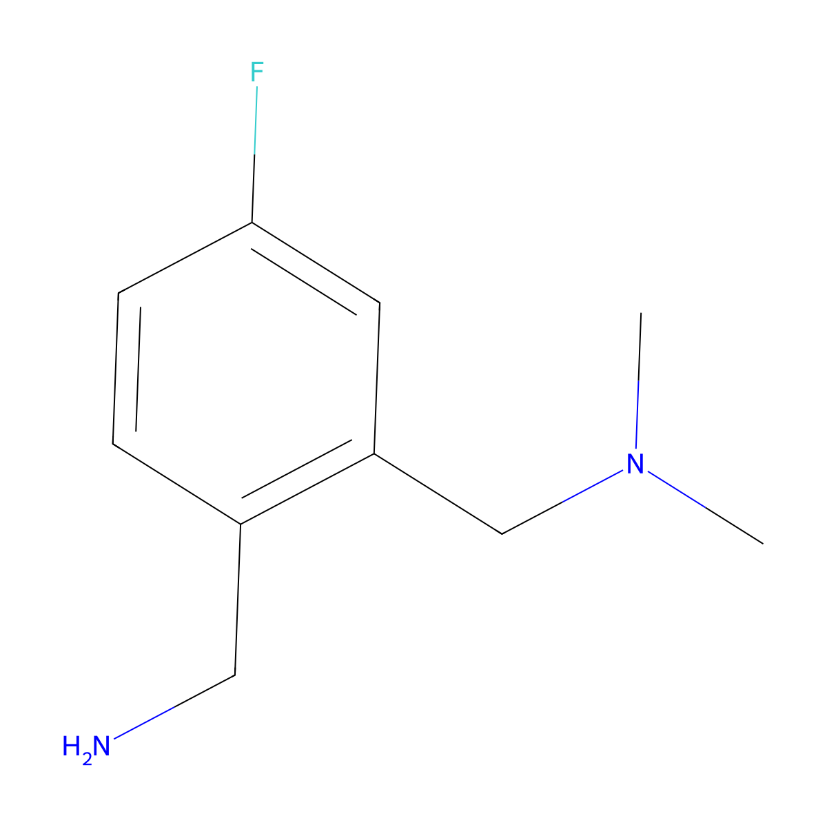 {2-[(Dimethylamino)methyl]-4-fluorophenyl}methanamine molecular structure, CAS 1339866-31-7