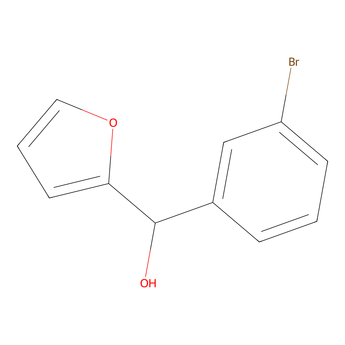(3-Bromophenyl)(furan-2-yl)methanol molecular structure, CAS 1339866-99-7