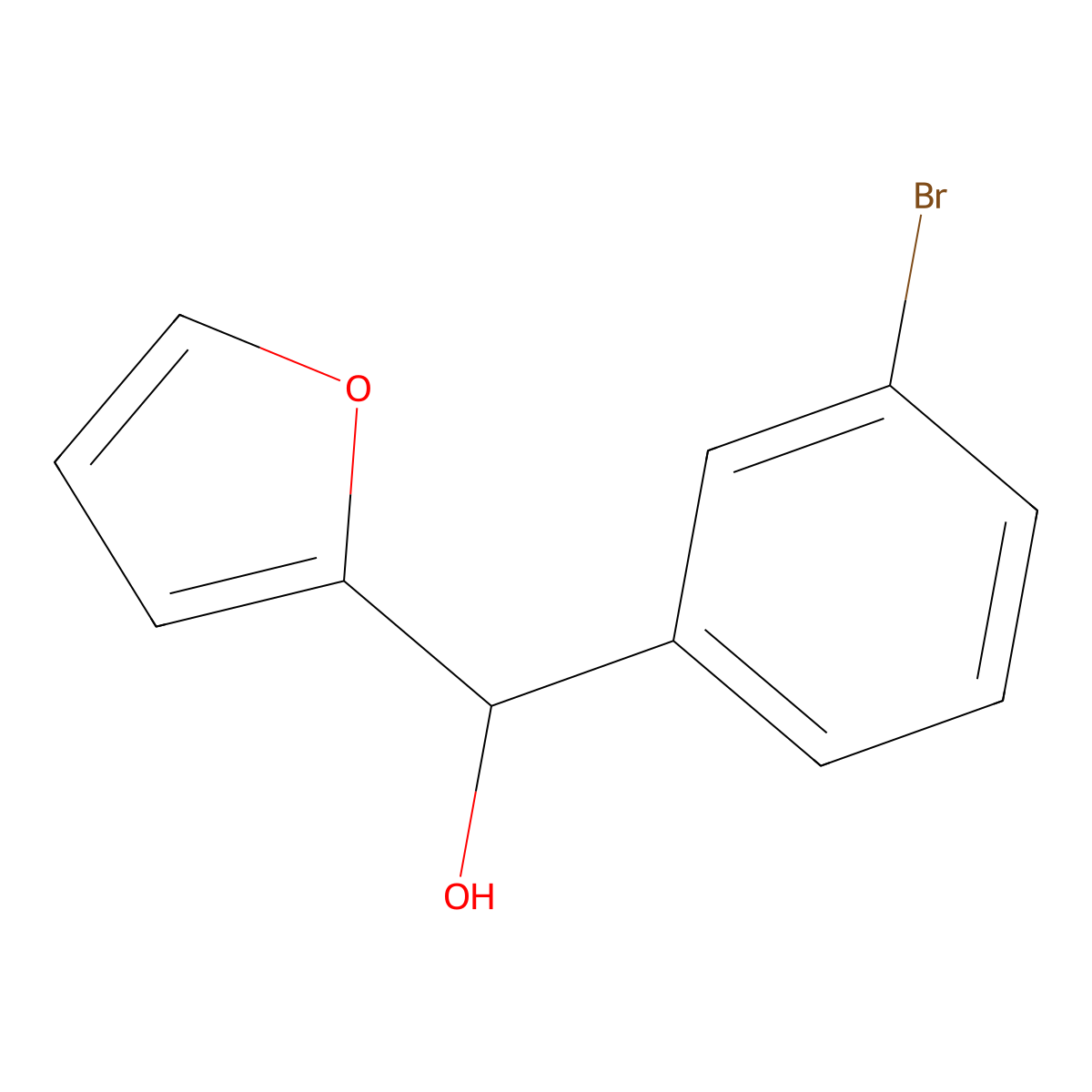 (3-Bromophenyl)(furan-2-yl)methanol molecular structure, CAS 1339866-99-7
