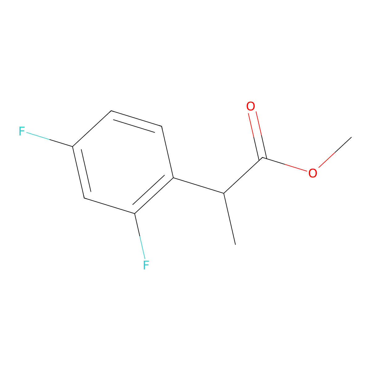 Methyl 2-(2,4-difluorophenyl)propanoate molecular structure, CAS 1339869-63-4