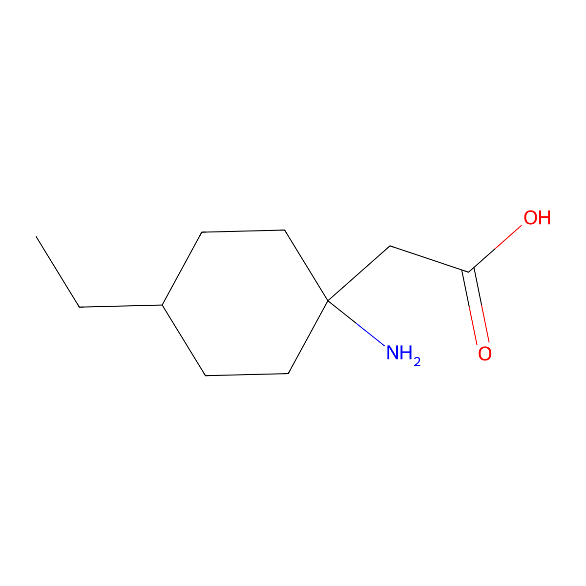 2-(1-Amino-4-ethylcyclohexyl)acetic acid molecular structure, CAS 1339869-71-4
