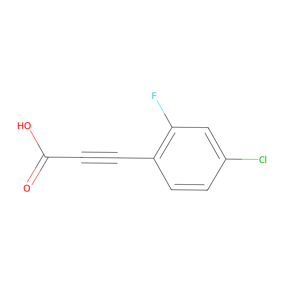 3-(4-Chloro-2-fluorophenyl)prop-2-ynoic acid molecular structure, CAS 1339870-06-2